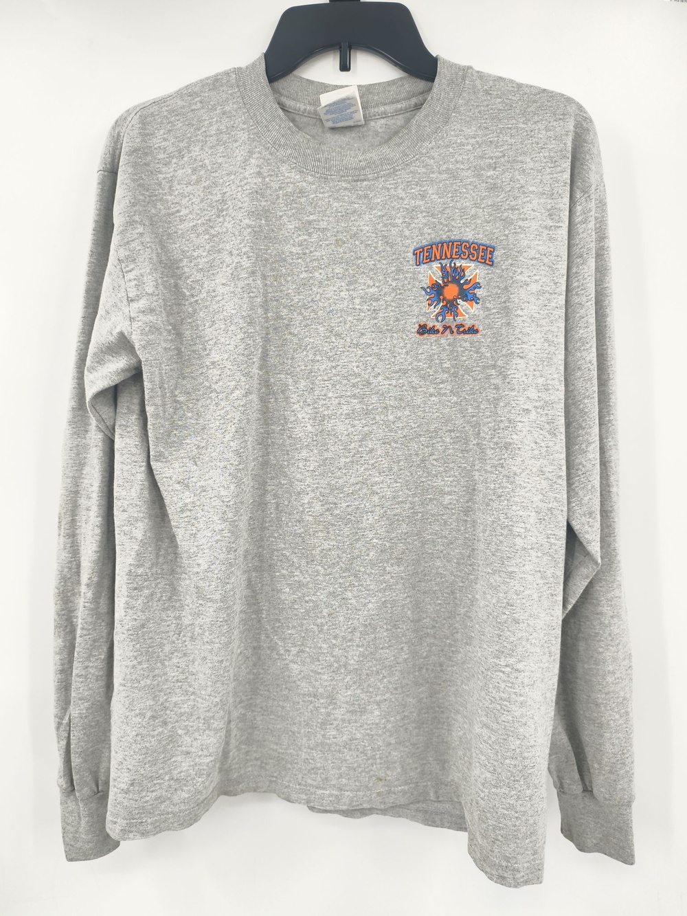 Gildan Tennessee Bike & Trike Shirt Mens M Gray Long Sleeve Motorcycle Tee
